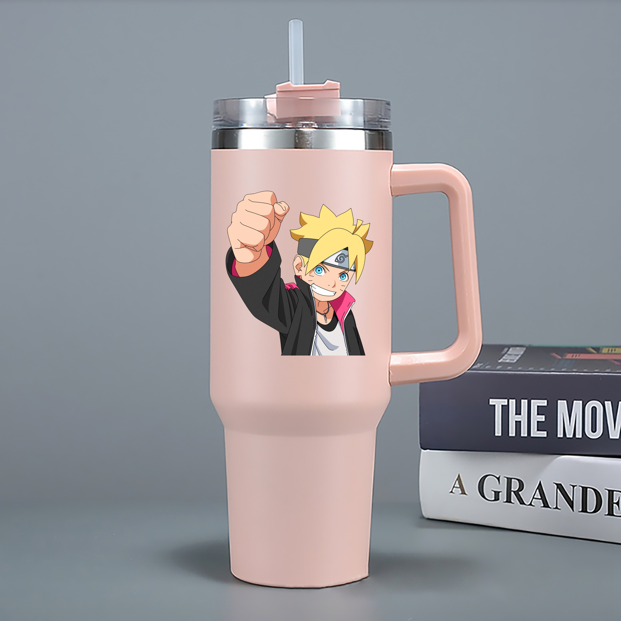 （画像用） NARUTO -ナルト- うずまき ボルト Uzumaki Boruto 1200mL車用タンブラー - クリスタルステッカー（プラスチックストロー付き）